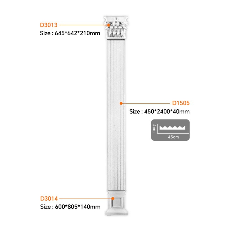 D1505 Modern Luxury Polyurethane Roman Columns  EVERWALL